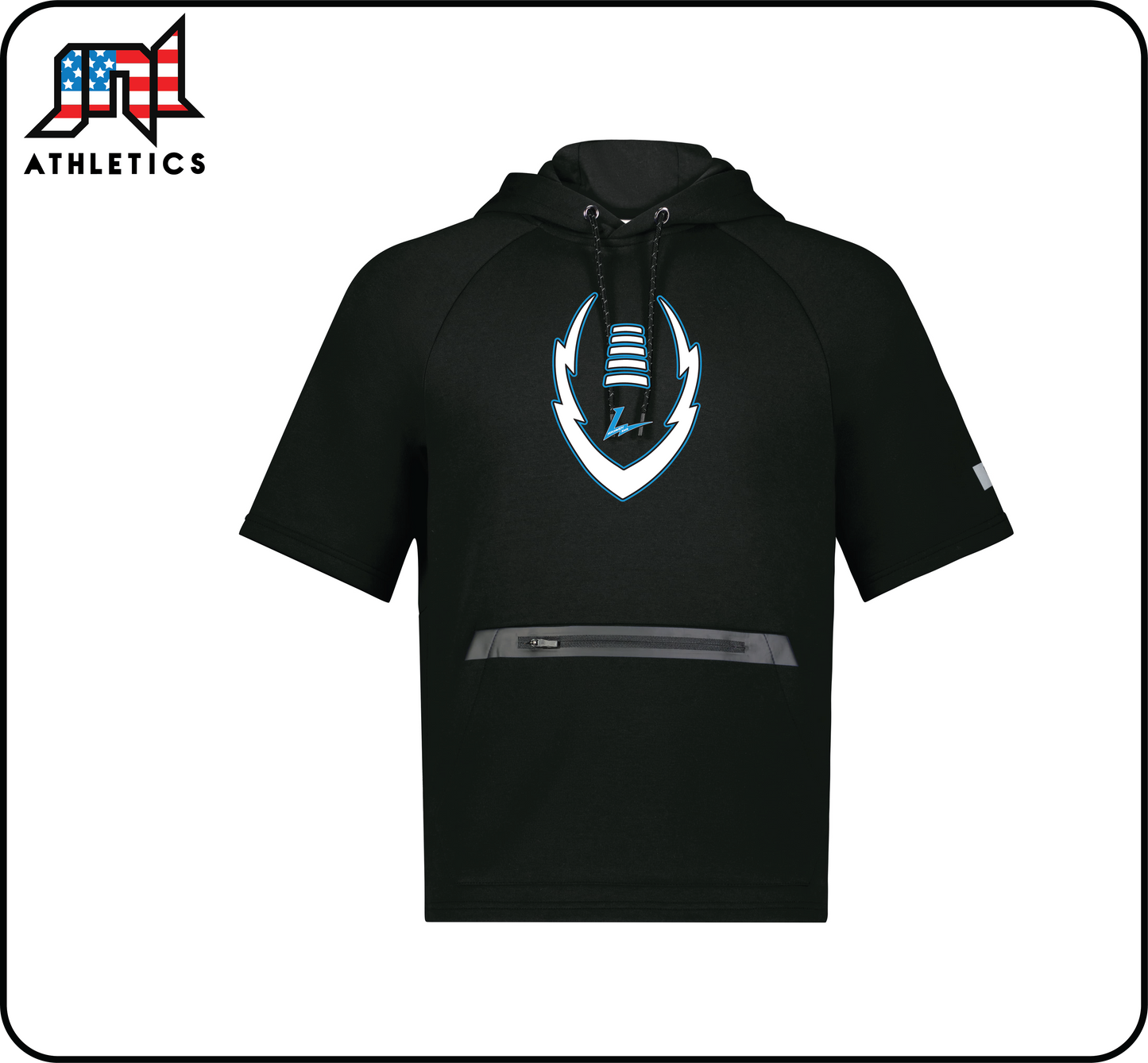 Lightning Football Logo Short Sleeve Hoodie
